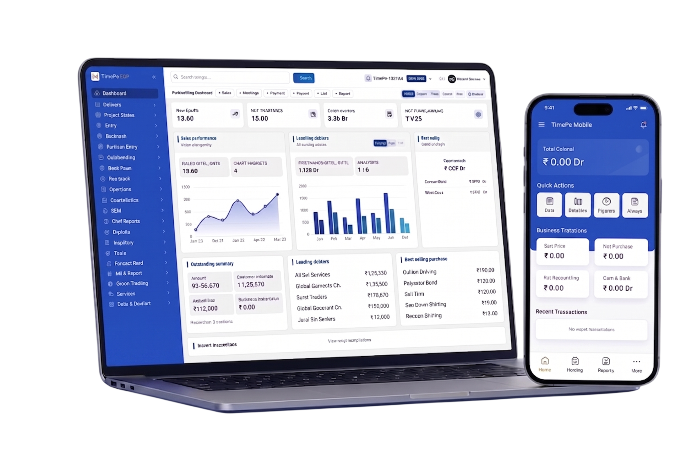 ERP Dashboard Mockup